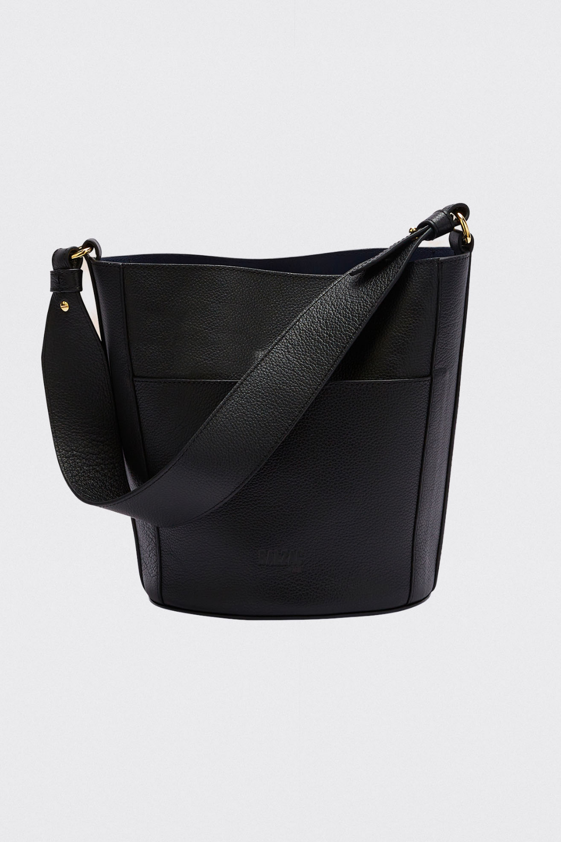Sac Sofia grainé noir intérieur marine