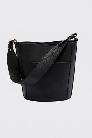 Sac Sofia grainé noir intérieur marine