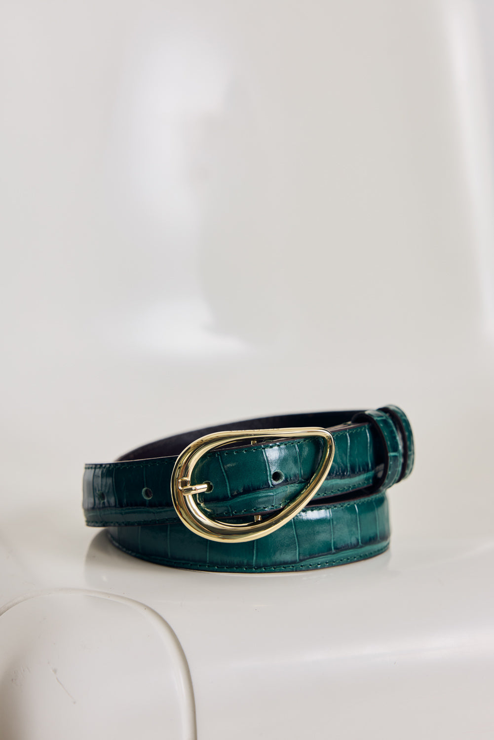 Basma Embossed Emerald Belt