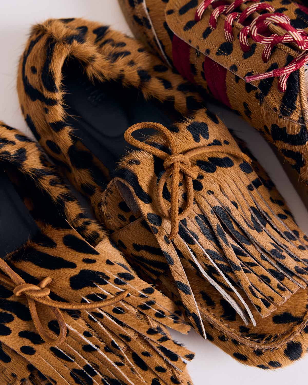 Mocassins Alix frange pony guépard