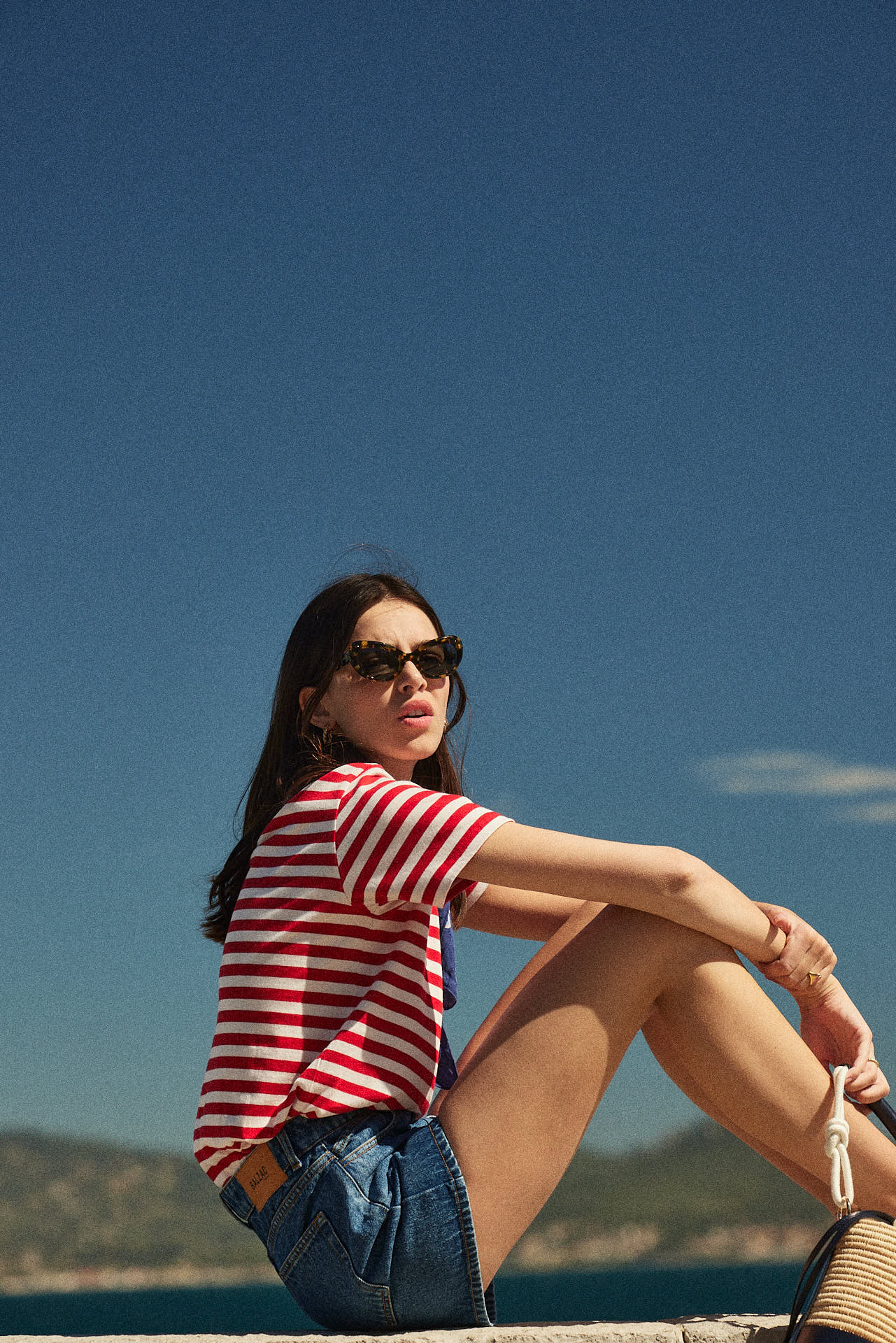 Bree red and white striped t-shirt