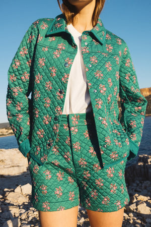 Short Racine imprimé bouquet indienne