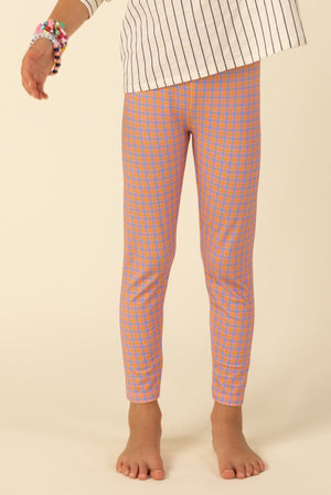 Citron pink check leggings
