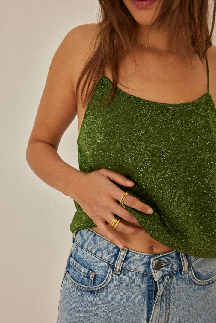 Top Amandier green iridescent