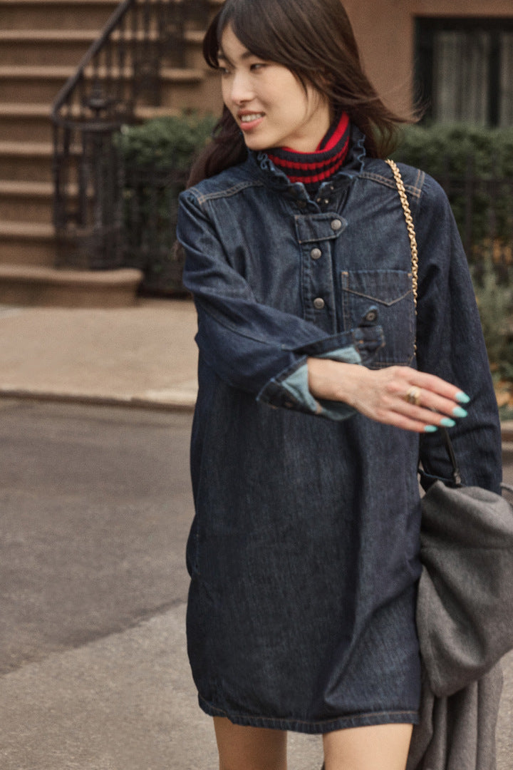 Dress Clélie blue brut