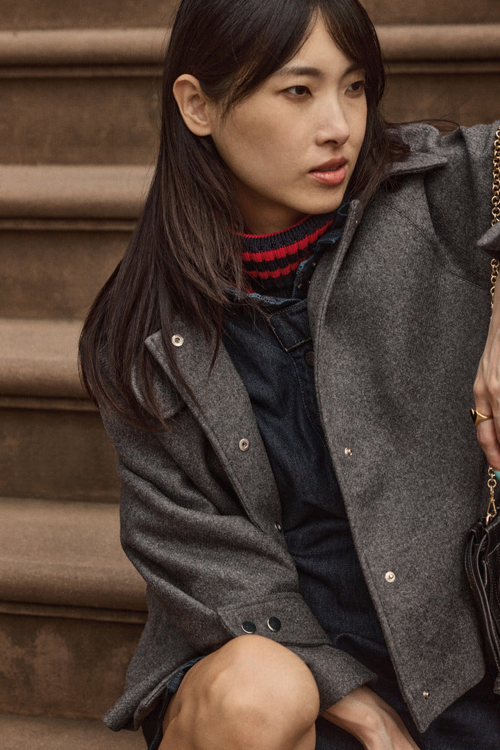 Coat Beauny gray charcoal