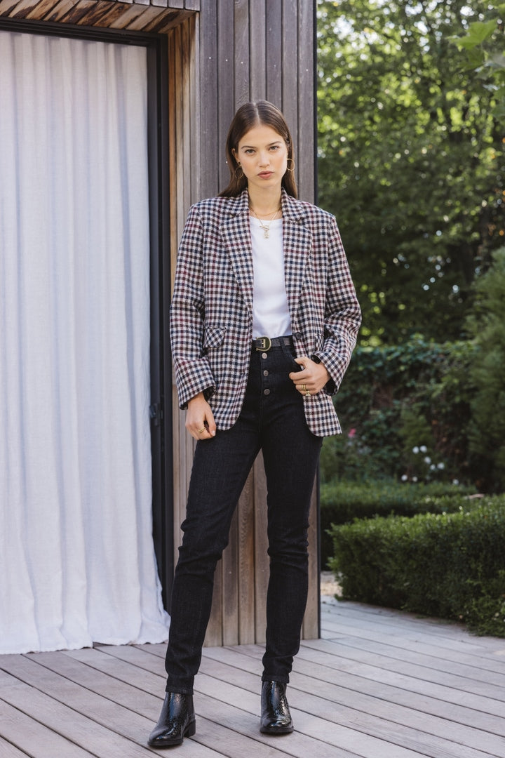 Brown checked Néo-Feuille jacket