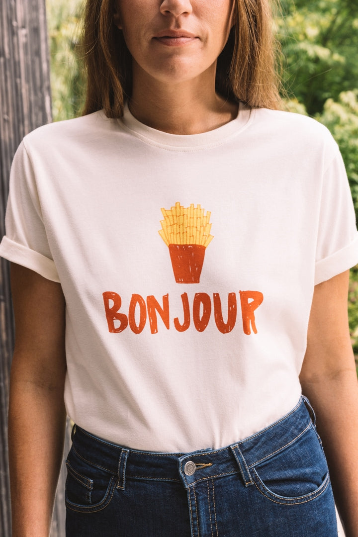 Tee-shirt Bree Bonjour écru