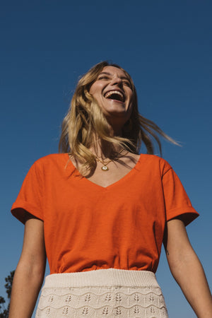 Orange-red Penélope t-shirt