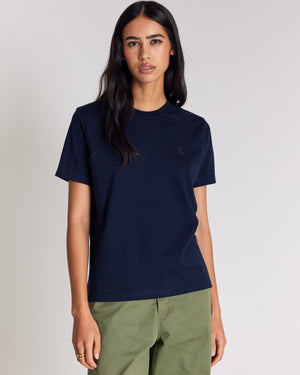 Bree embroidered navy blue t-shirt