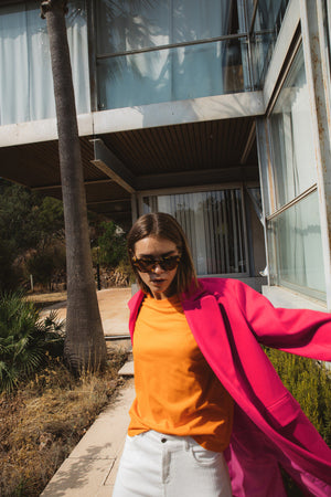 Victorio fuchsia wool coat