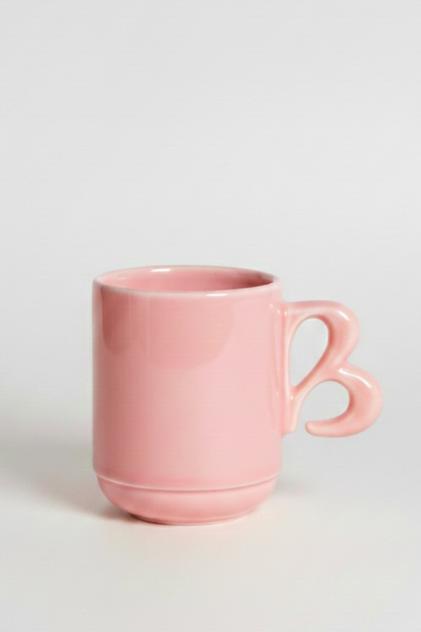 Pink B-handle mug