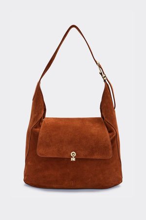 Gala bag in brick-colored split leather