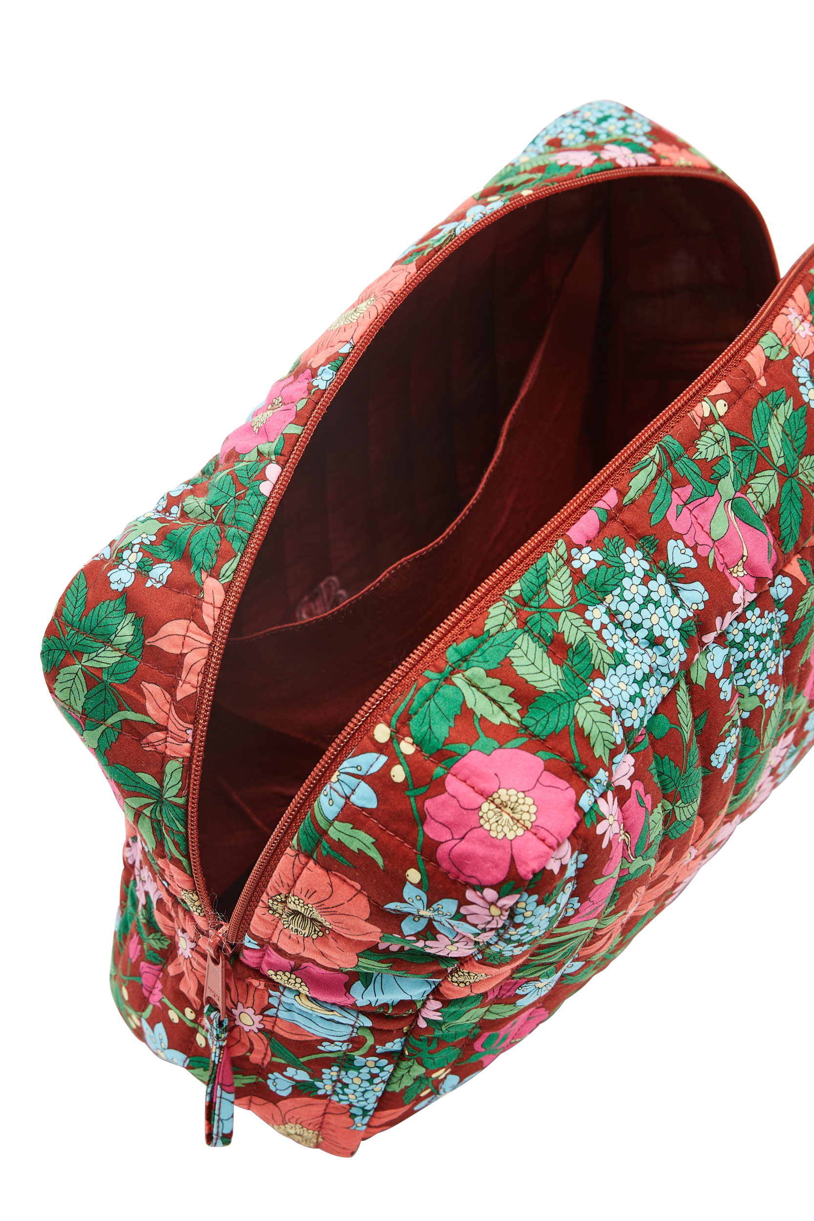 Trousse of toilette Perla printed Liberty pink and burgundy