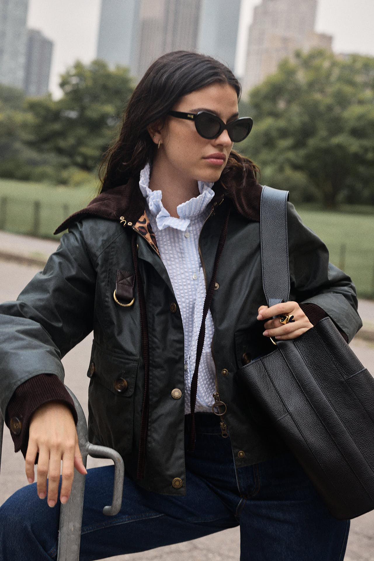 Camicia Léonor righe azzurro cielo e écru Barbour x BP
