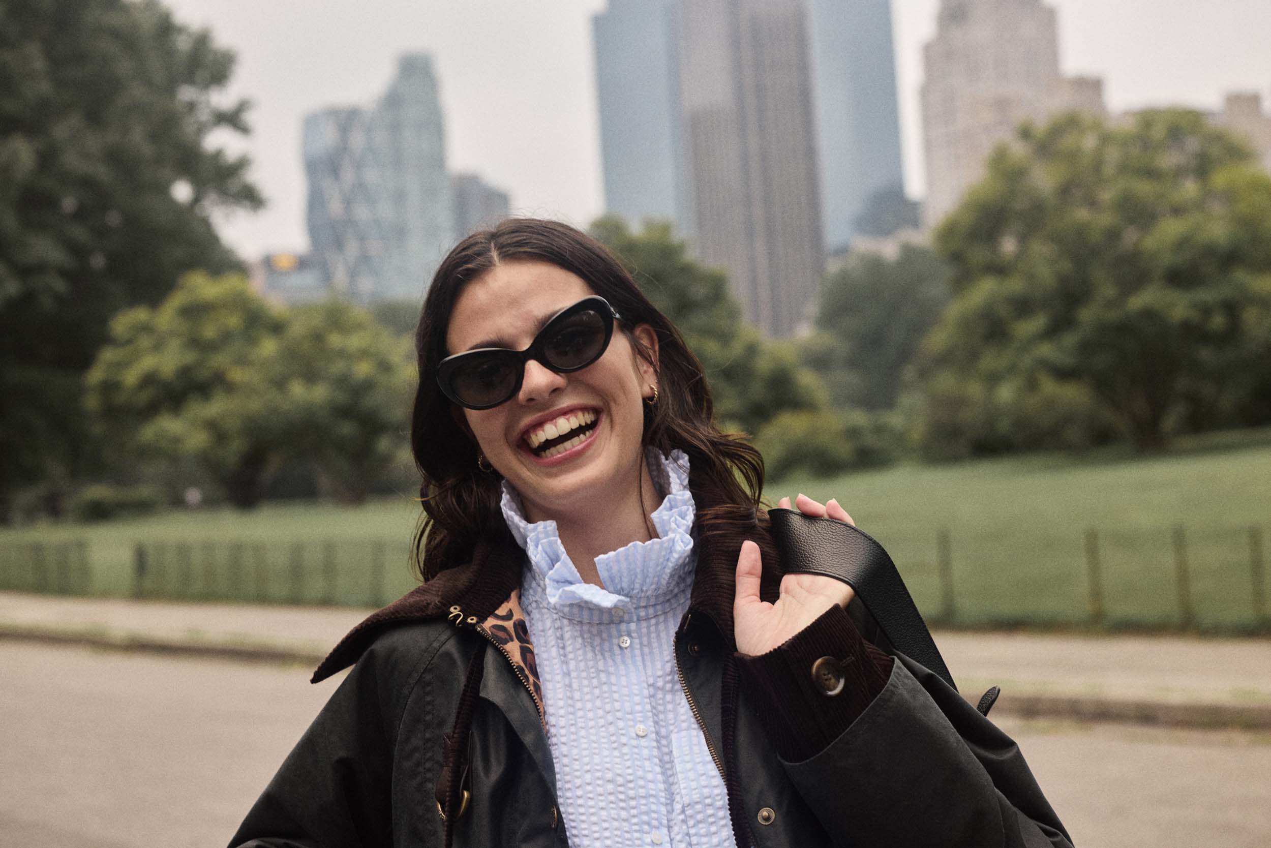 Camicia Léonor righe azzurro cielo e écru Barbour x BP