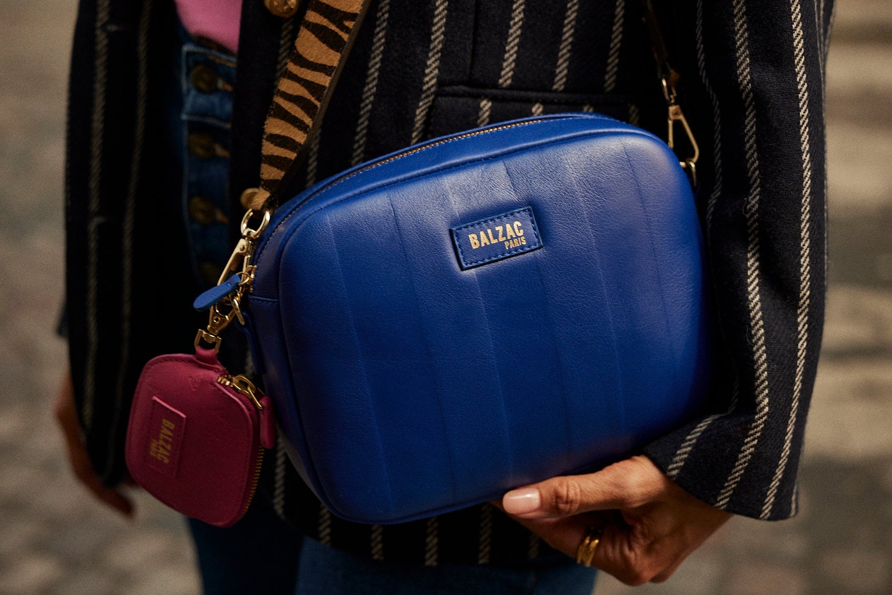 Bag Césarine striped bisou blue