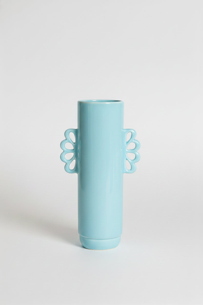 Blue BB handle vase