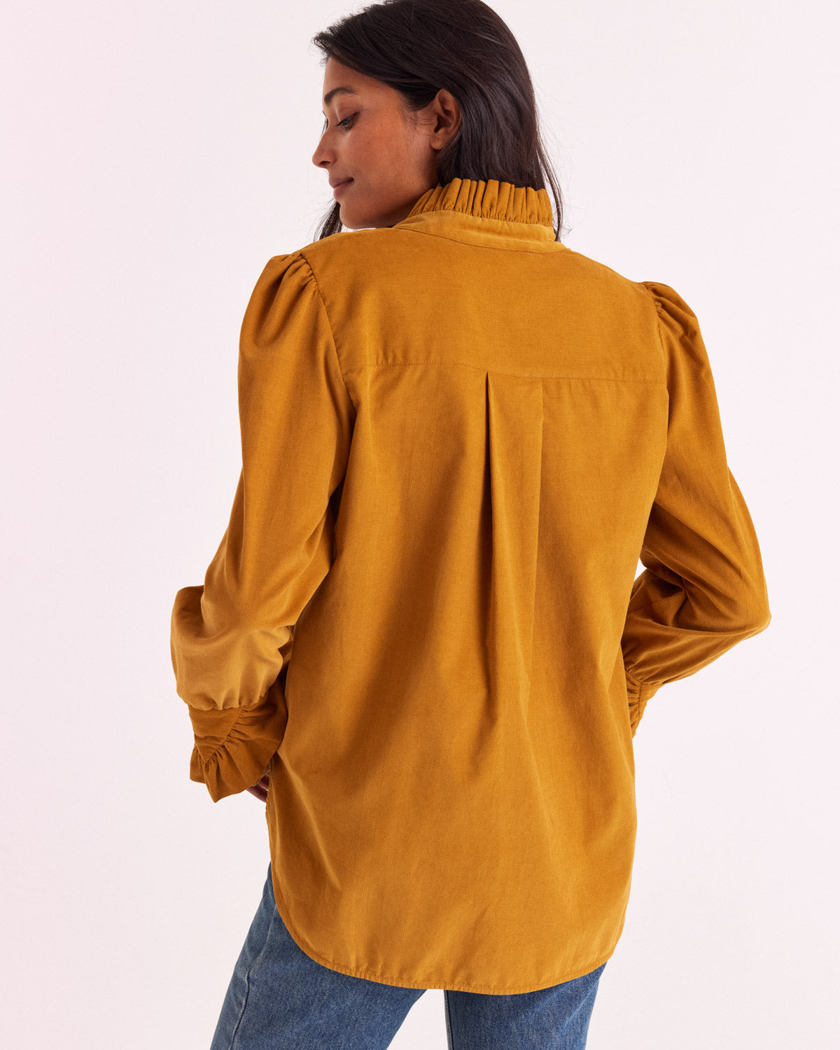 Blouse Source velours moutarde