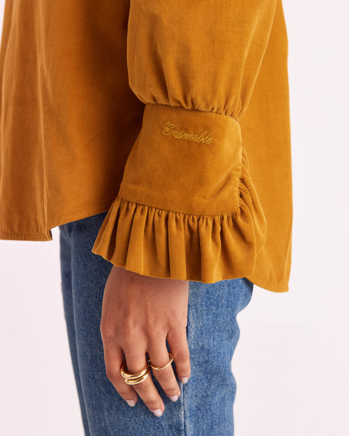 Blouse Source velours moutarde