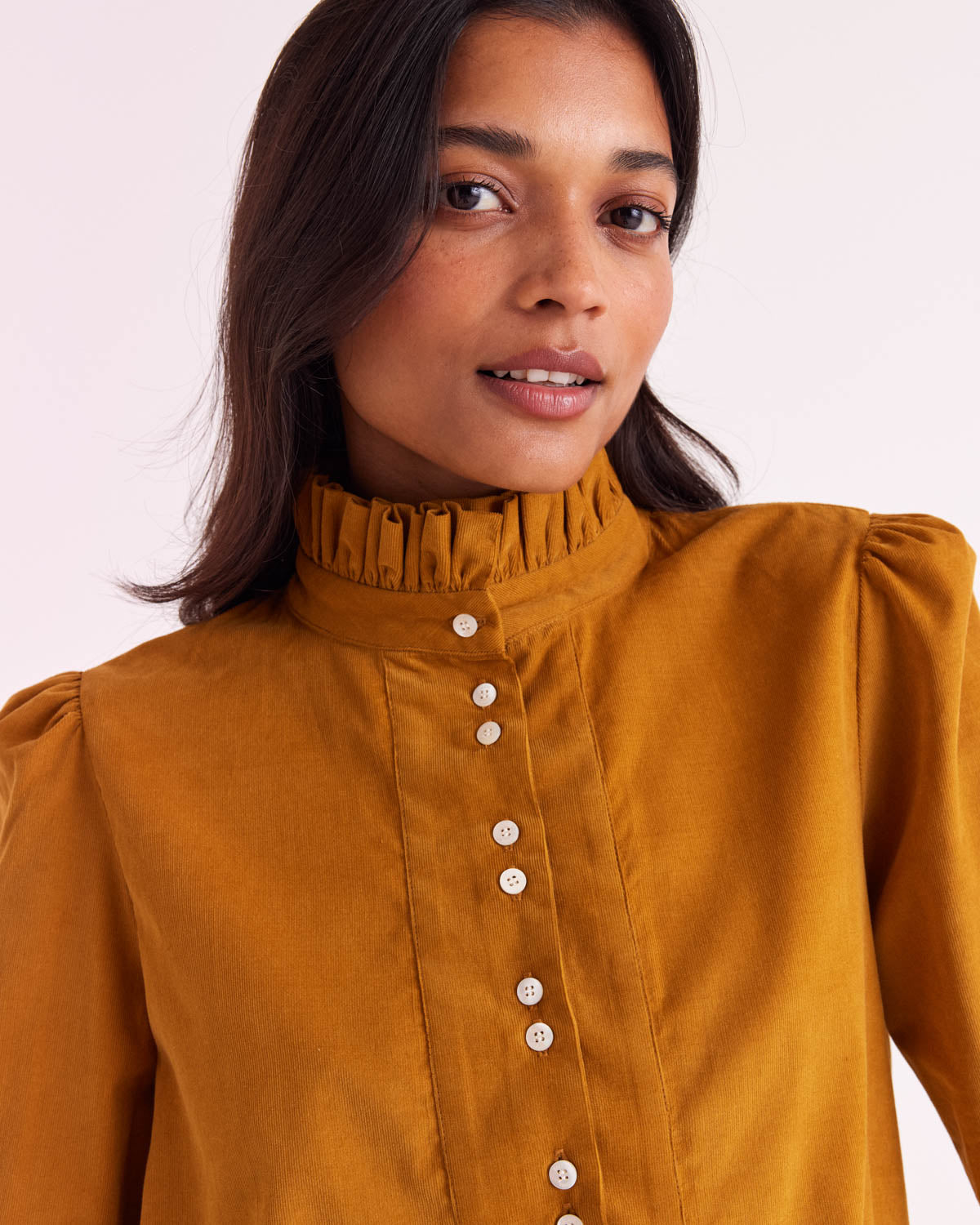 Blouse Source velours moutarde