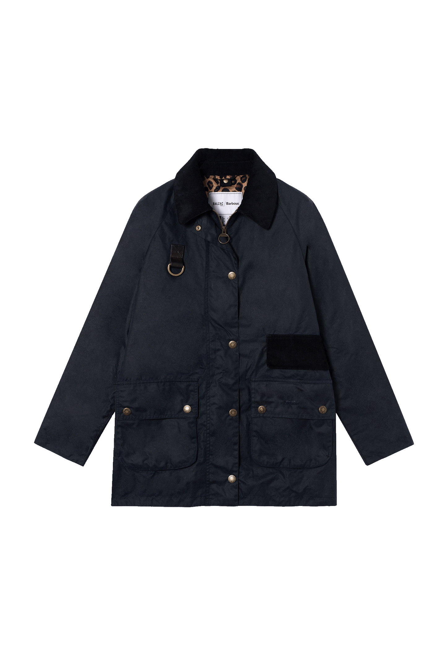 Barbour x BP Navy and Leopard Félicité Coat