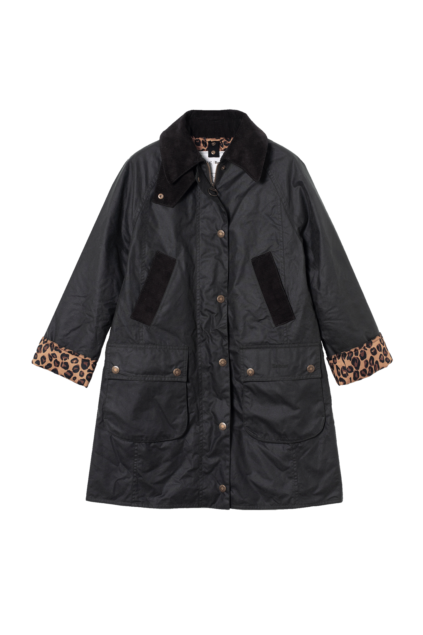 Barbour x BP Khaki and Leopard Colette Coat