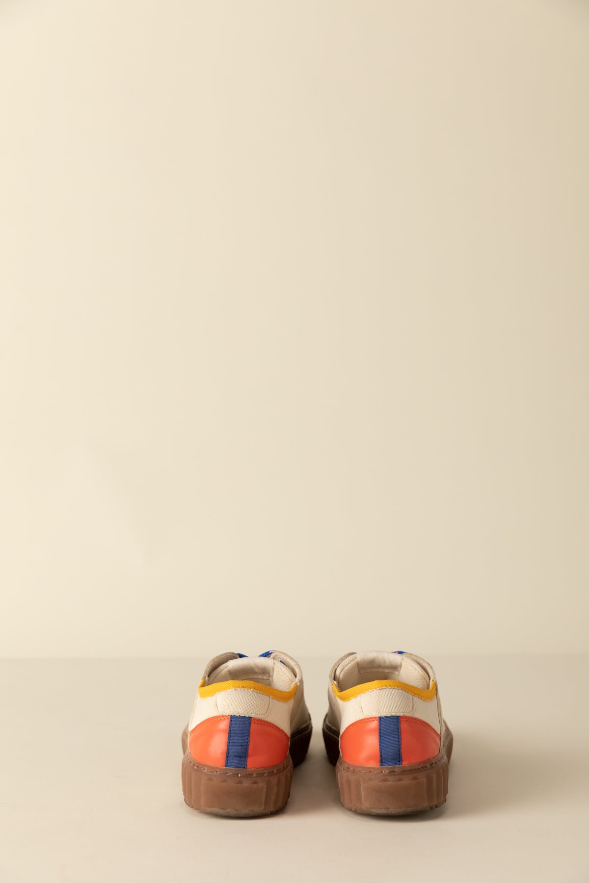 Ecru and yellow Brel sneakers