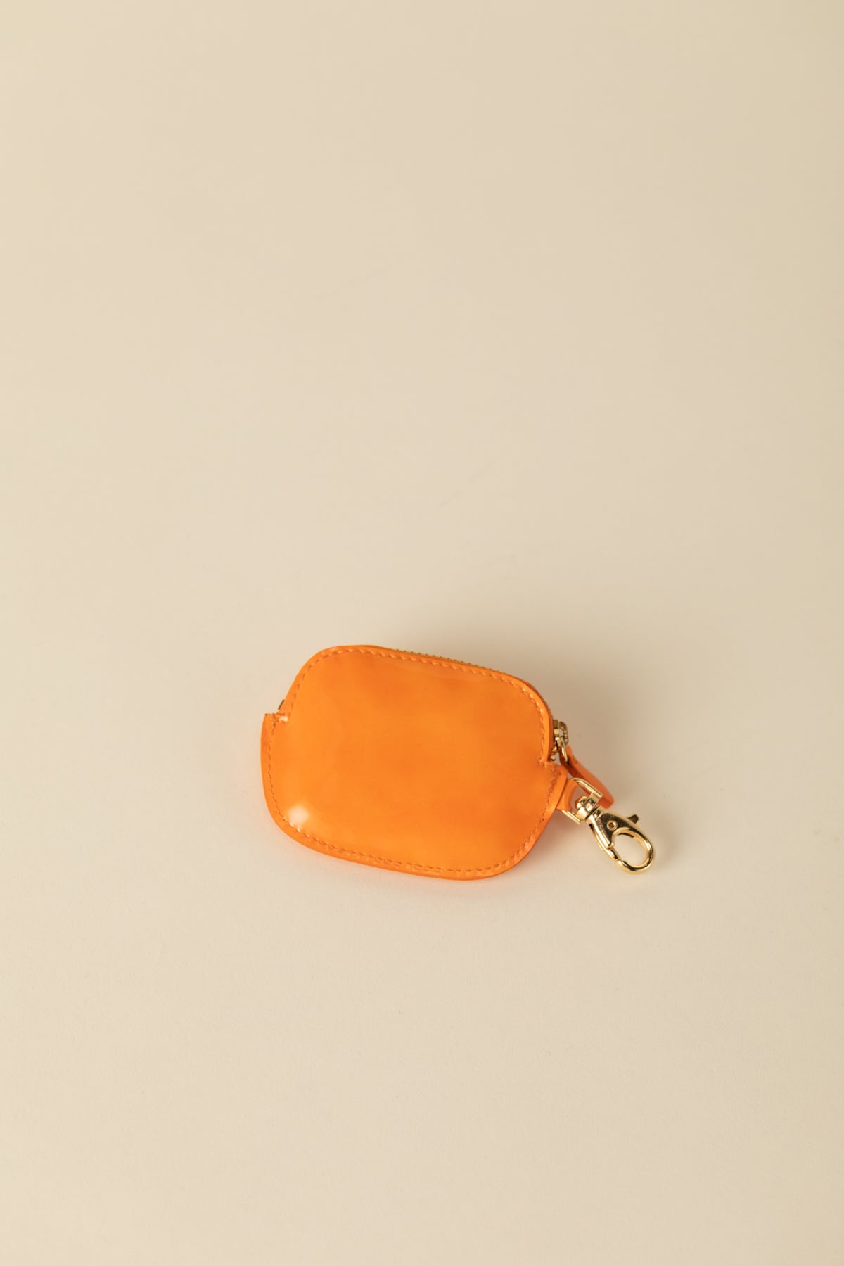 Porte monnaie Ziggy mousqueton orange vernis