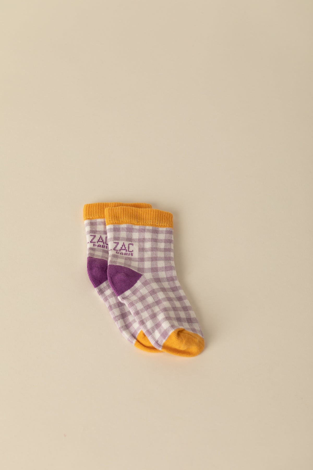 Fricadelle purple check socks