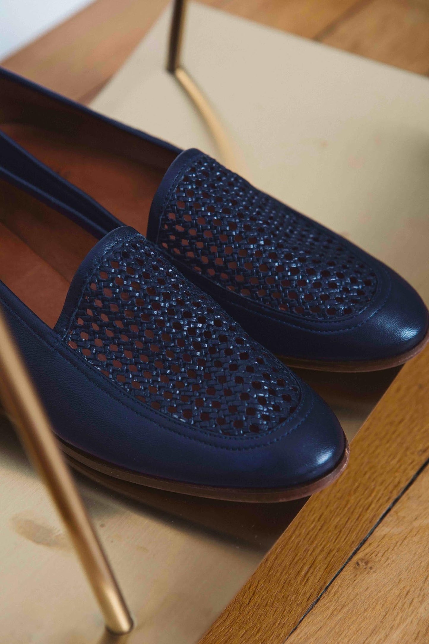 Navy Faustin loafers