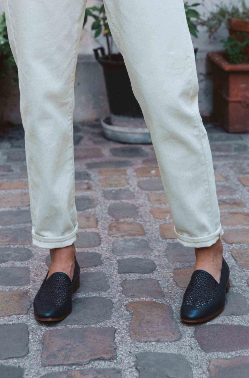Navy Faustin loafers
