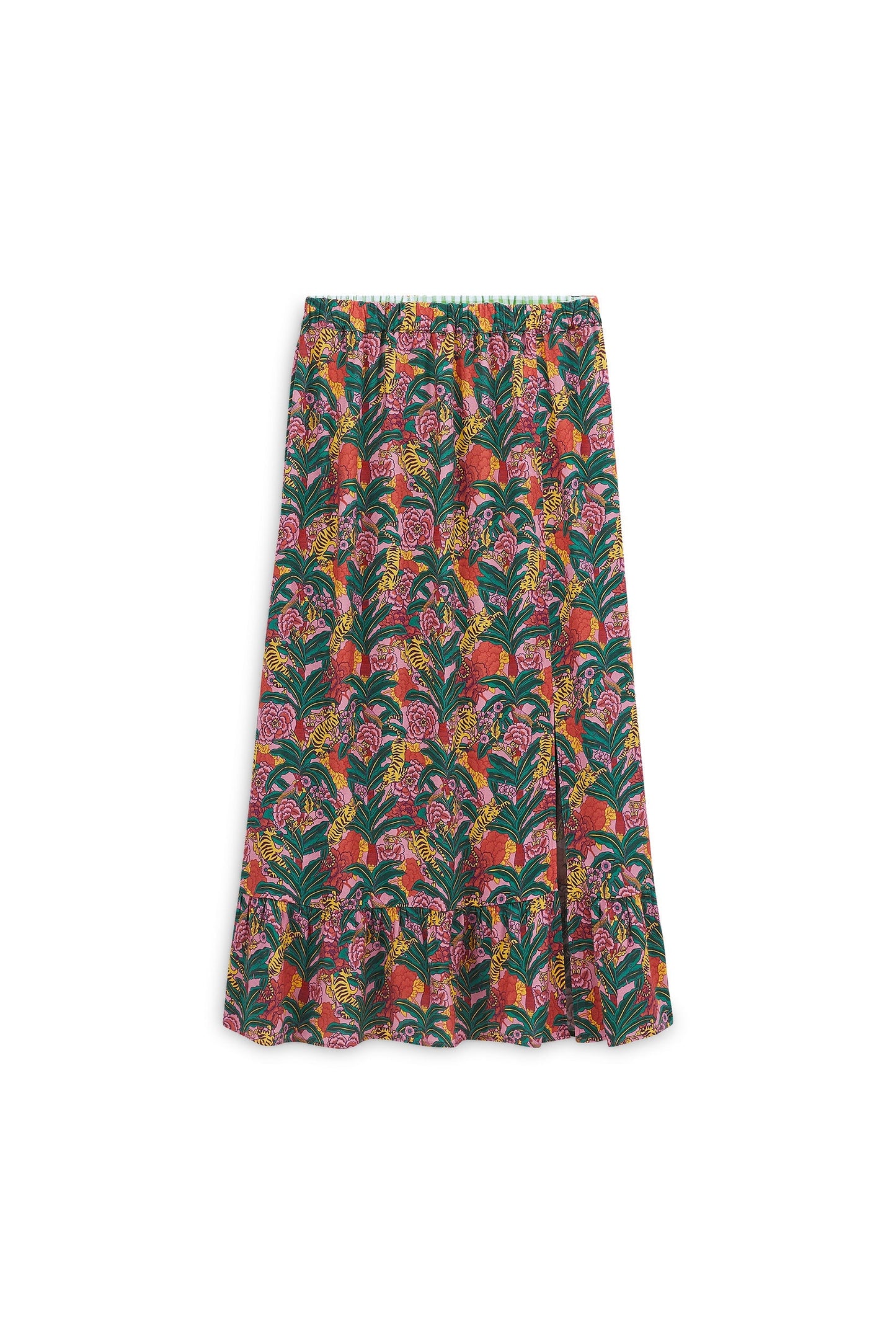 Platine floral tiger print skirt