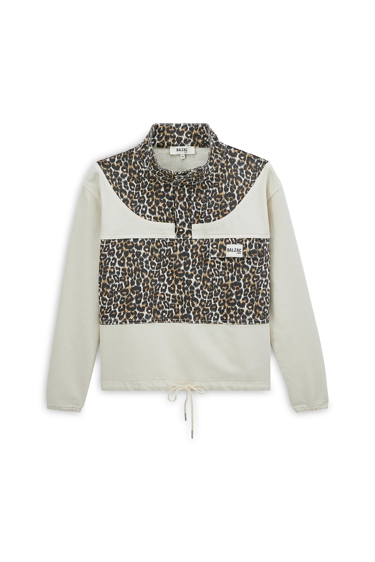 Prévert ecru and leopard sweatshirt