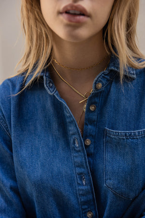 Liberty blue jeans midi shirt