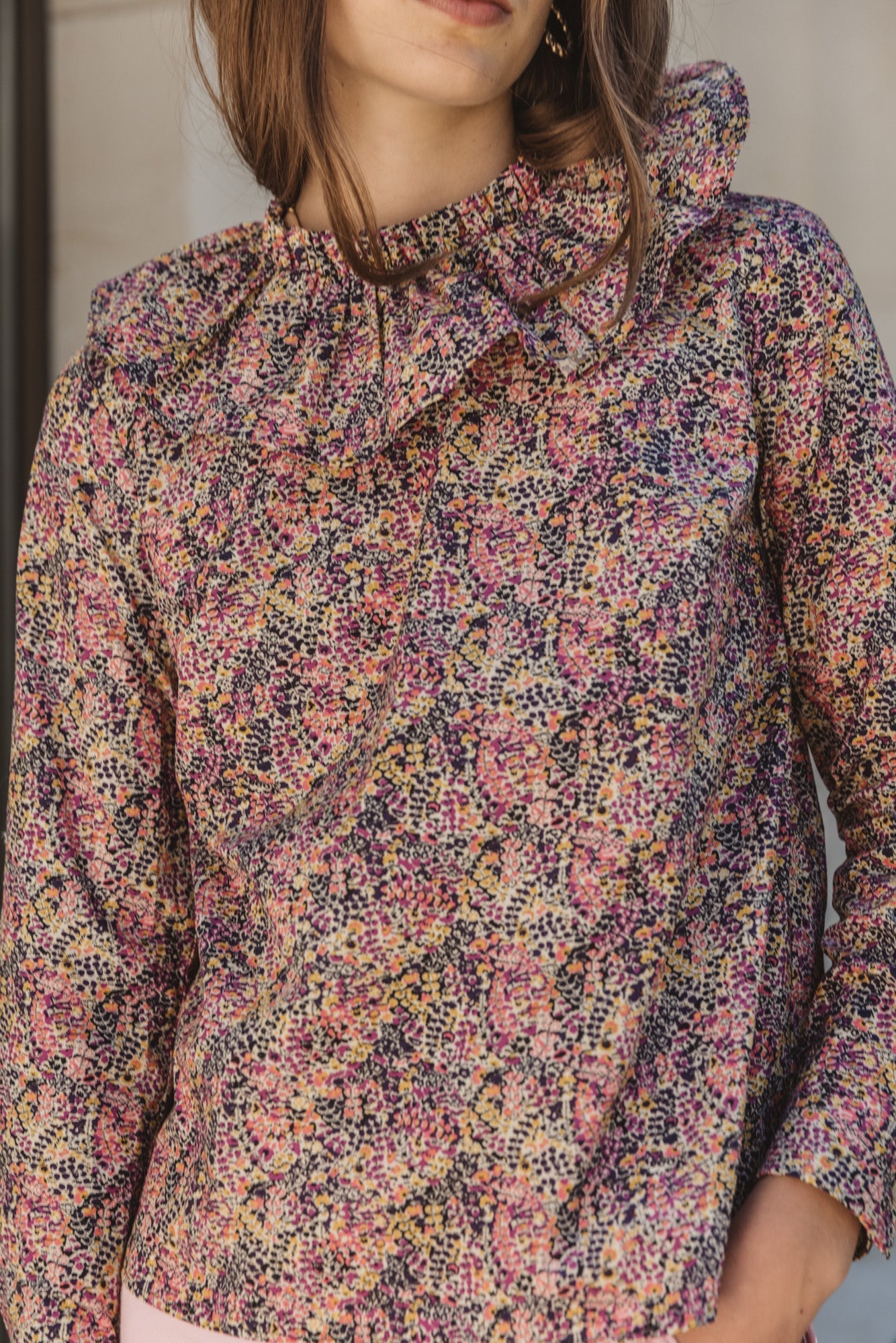 Floral print Pigment blouse