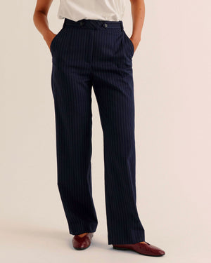 Pantalon Dan rayures marine