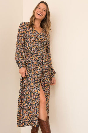 Robe Eliane imprimé fleuri femme hiver