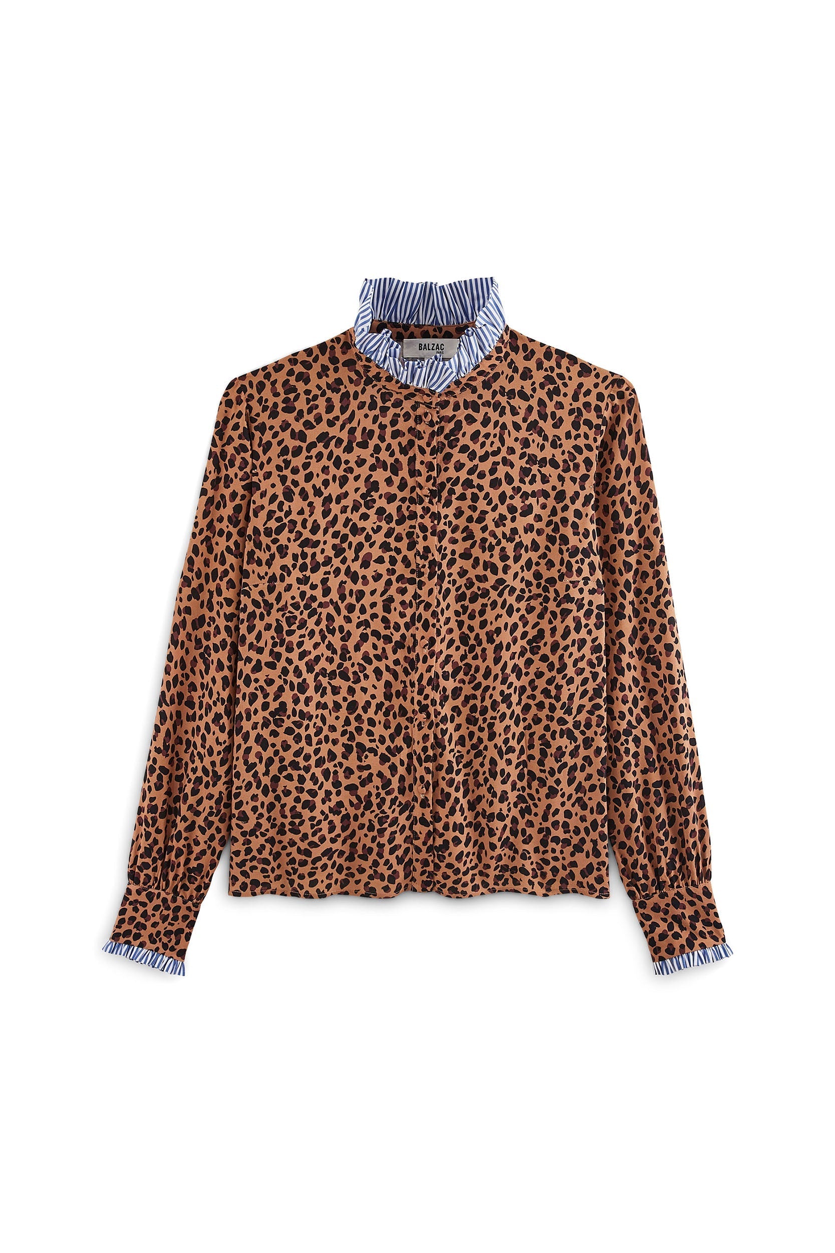 Shirt Mina leopard and stripes blue