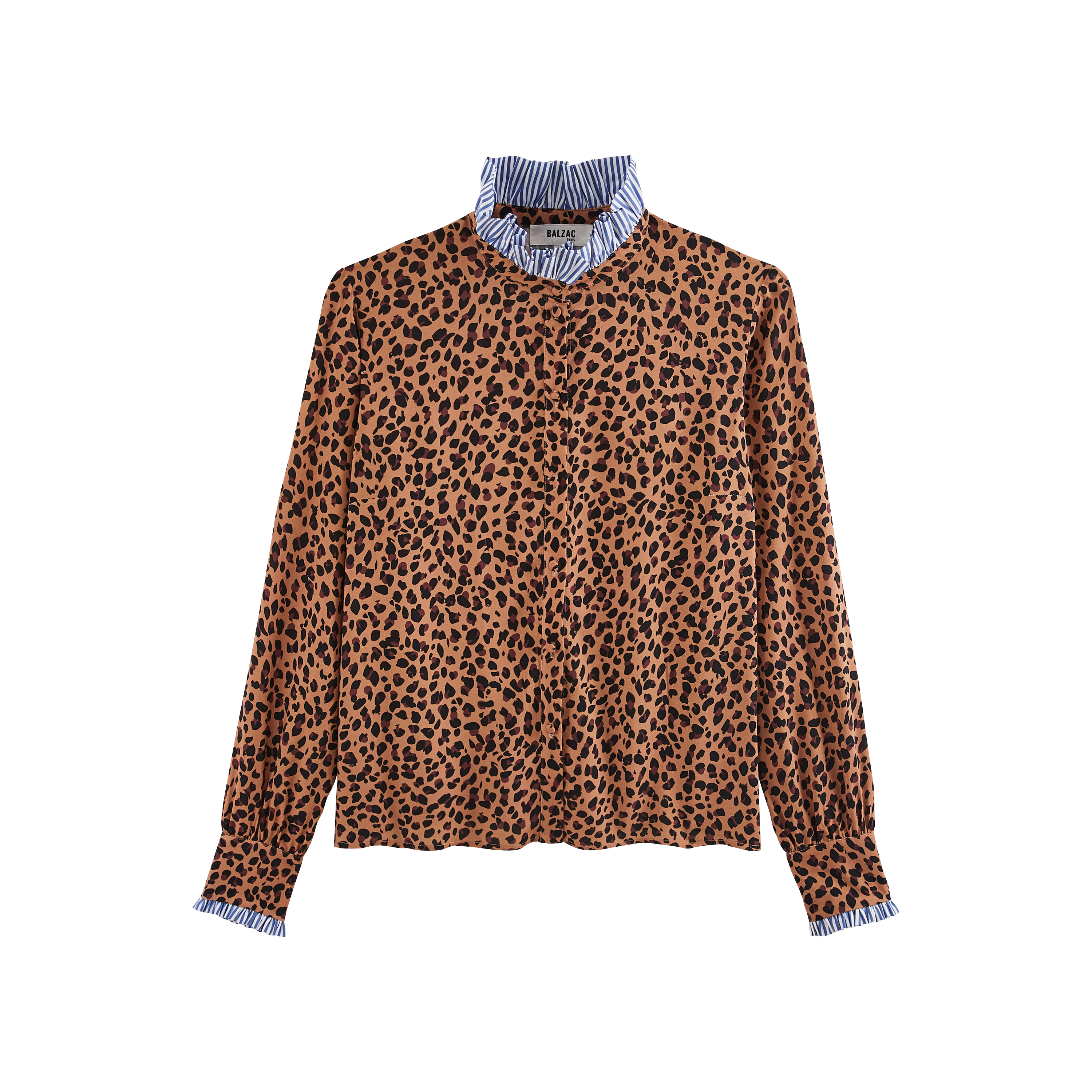 Shirt Mina leopard and stripes blue