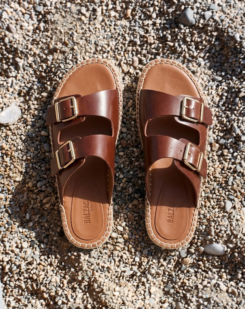 Cognac Sunflower Sandals