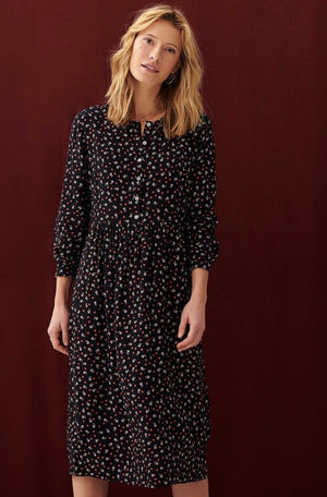 Robe Louisette a fleurs rouges