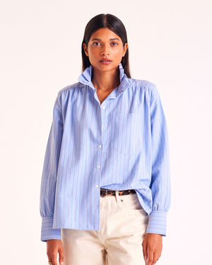 Léonor shirt with blue and red stripes