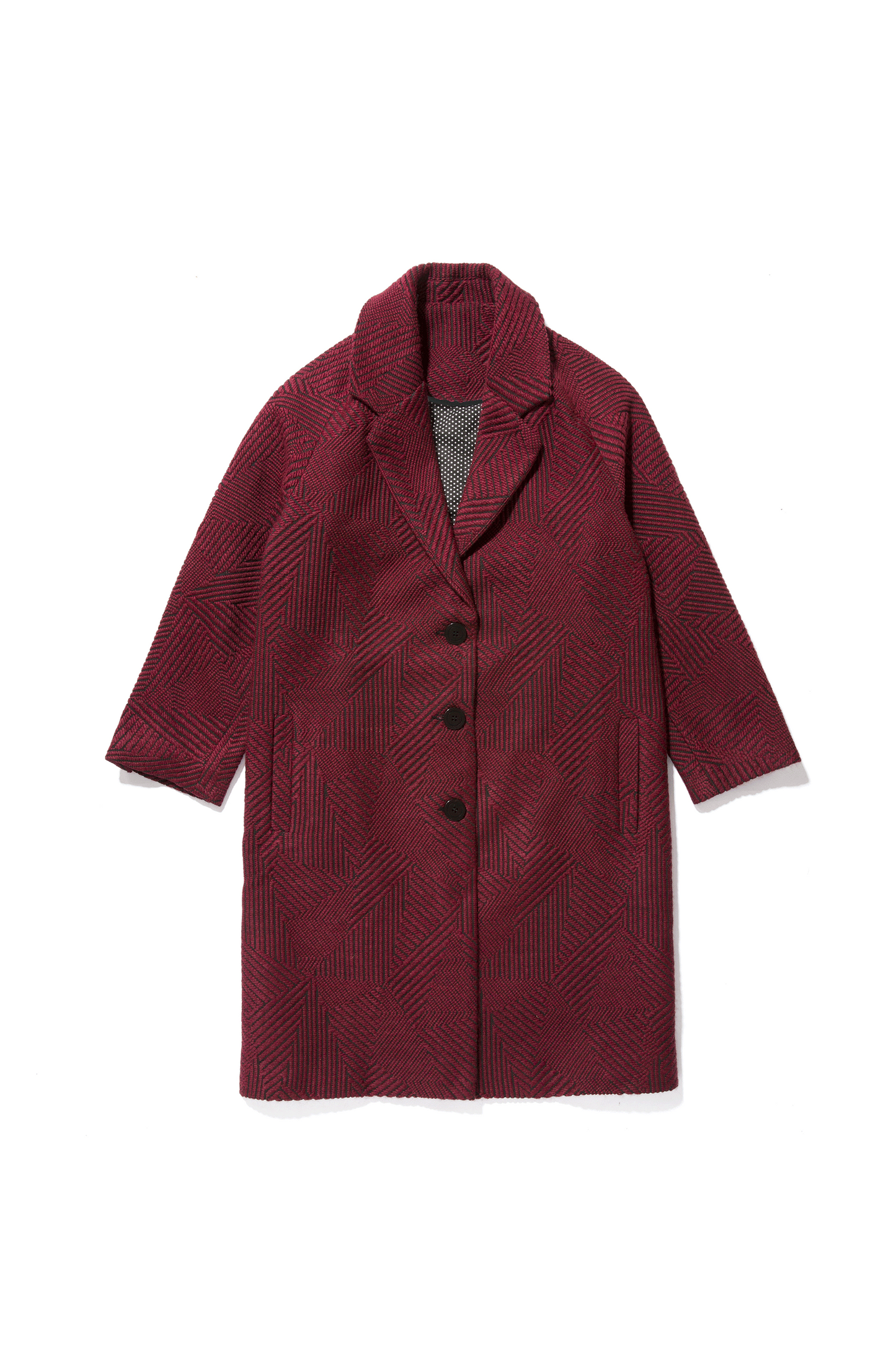 Benjamin burgundy jacquard coat