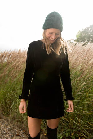 Robe courte velours noir Georgie