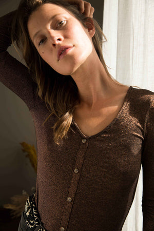 Black and bronze Jocelin top