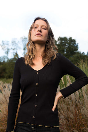 top jocelin noir et doré femme