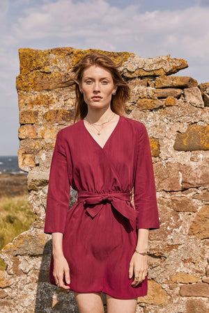 robe maribel bordeaux porte feuille