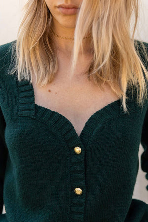 Cardigan Buste vert sapin