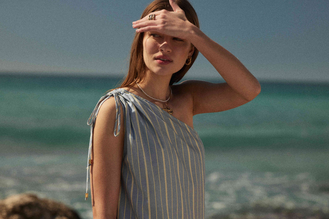 Dress Winie stripes blue and yellow